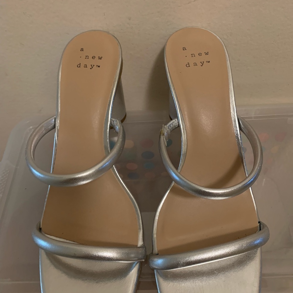 A New Day Metallic Silver Heels